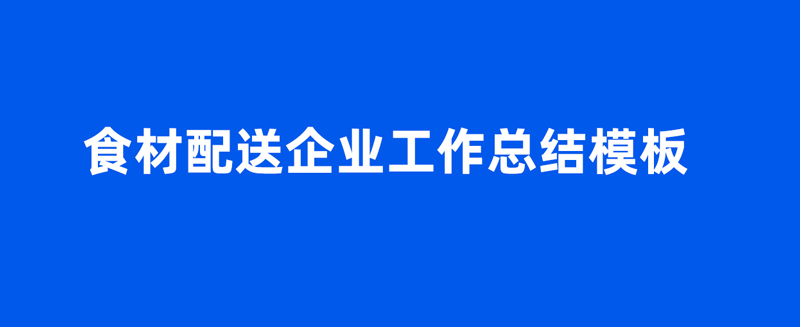 食材配送企业工作总结报告—内含3套模板（2024）